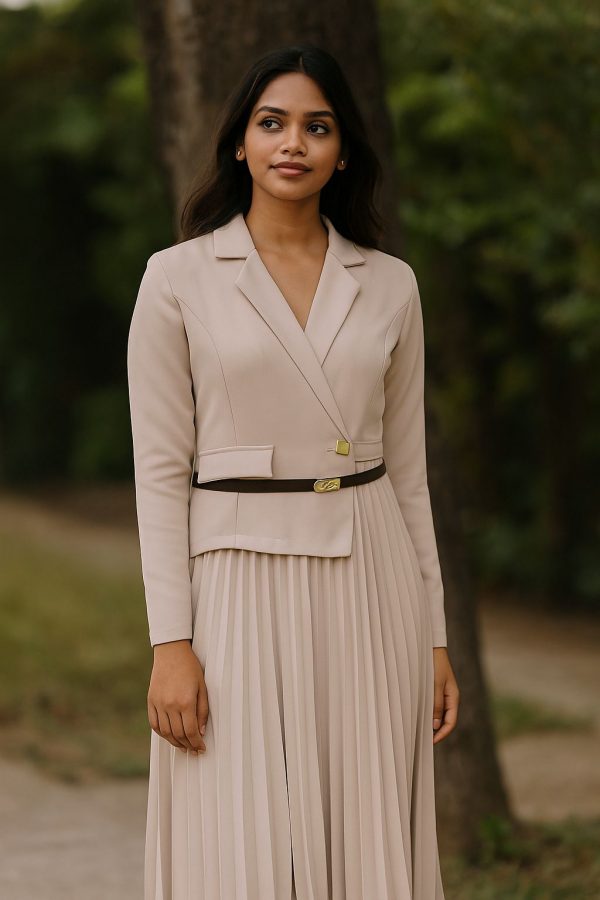 Blazer Pleated Midi Dress