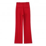 Women’s Sleeveless Belted Blazer & Wide-Leg Trouser Set – Red Power Suit