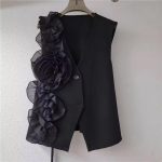 3D Rose Applique Vests