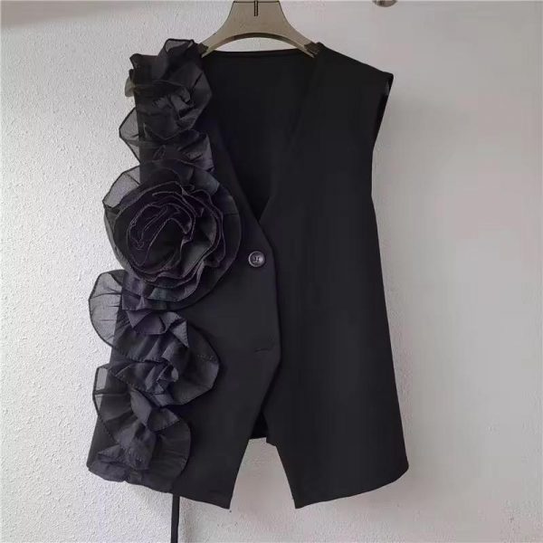 3D Rose Applique Vests