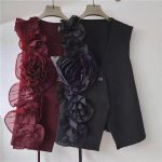 3D Rose Applique Vests