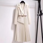 Blazer Pleated Midi Dress