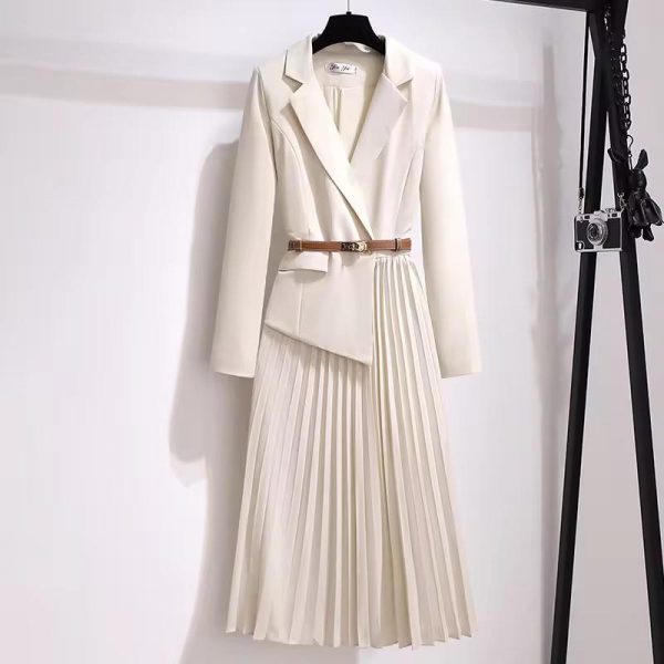Blazer Pleated Midi Dress