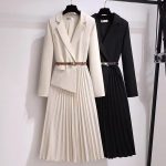 Blazer Pleated Midi Dress