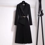 Blazer Pleated Midi Dress