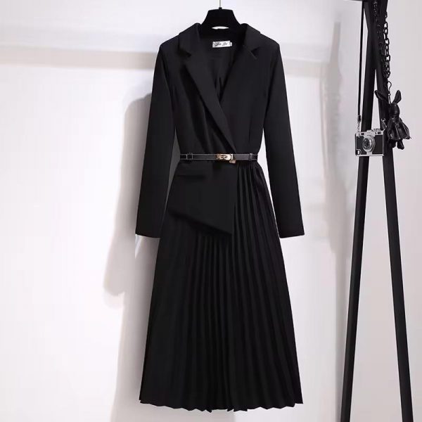 Blazer Pleated Midi Dress