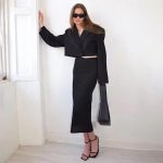 Structured Co-Ord Set -Black & Cream