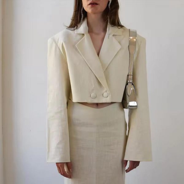 Structured Co-Ord Set -Black & Cream