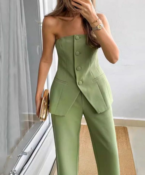 Strapless Structured Pant Suit