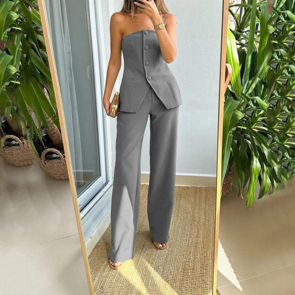 Strapless Structured Pant Suit