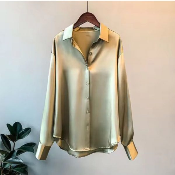 Luxurious Satin Shirts, 4 Elegant Shades