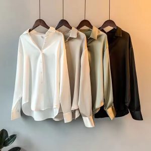 Luxurious Satin Shirts, 4 Elegant Shades