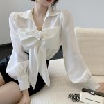 White Bow Blouse