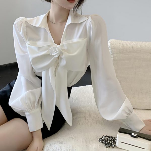 White Bow Blouse