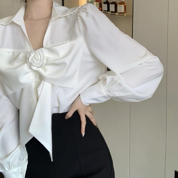 White Bow Blouse