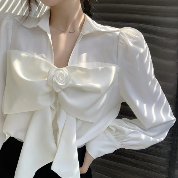 White Bow Blouse