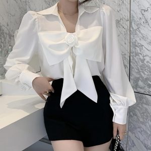 White Bow Blouse