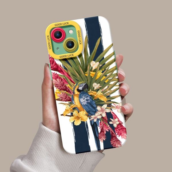 Colorful Parrot Aesthetic Silicone Case for Apple iPhone Series