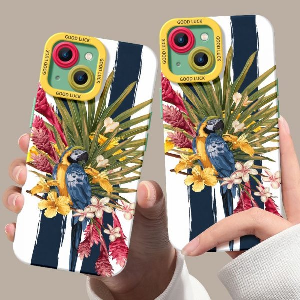 Colorful Parrot Aesthetic Silicone Case for Apple iPhone Series