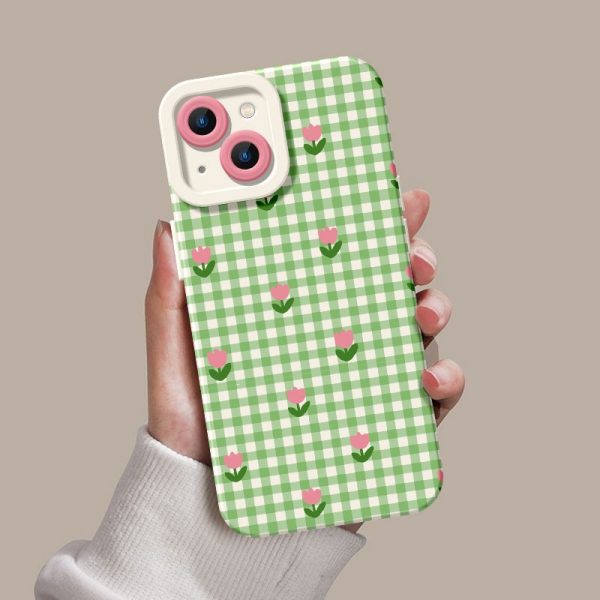 Vintage Gingham Garden Silicone Case for Apple iPhone Series