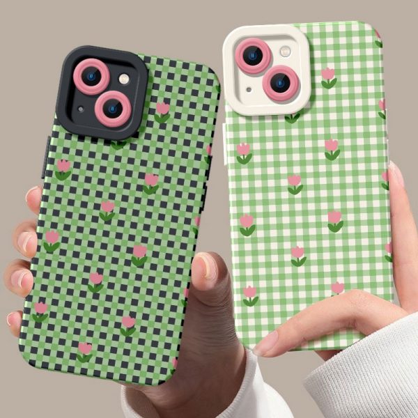 Vintage Gingham Garden Silicone Case for Apple iPhone Series